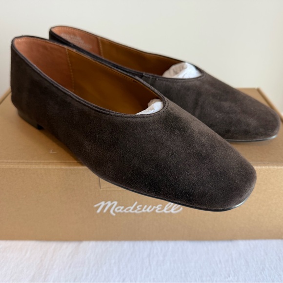 Madewell Shoes - Madewell Ballet Flats in Suede Dark Carob Size 8 With Box